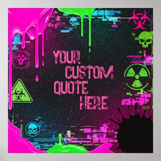 Poster Cyberpunk Glitk Biohazard - Arte Personalizada de