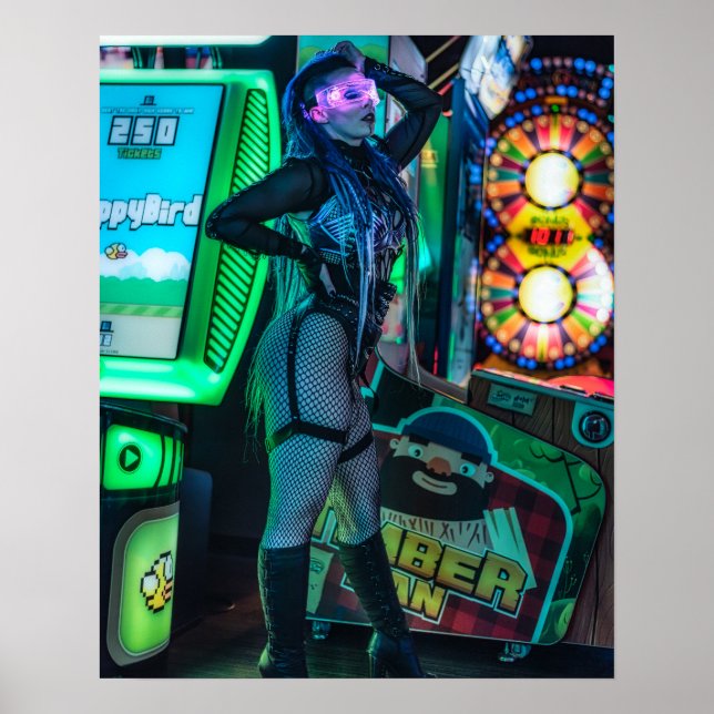 Poster Cyberpunk para jogos (Frente)