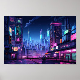 Poster Cyberpunk Tokyo Rooftop