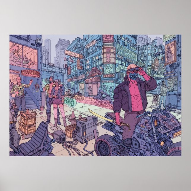 Poster Cyberpunk Tyger Cights Gang (Frente)