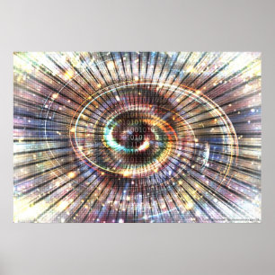 Pôster Cyberspace do binário do código de