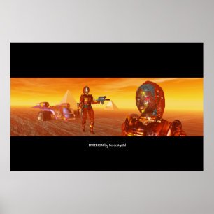 Poster CYBORG de ARES, HYPERION do DESERTO, Scifi da
