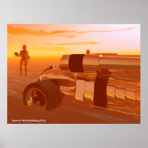 Poster CYBORG de ARES, HYPERION do DESERTO, Scifi da