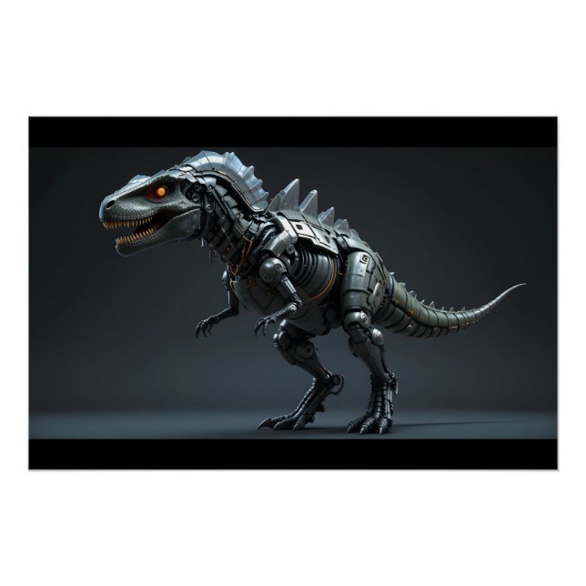 Pôster Cyborg Dinosaur Render (Frente)