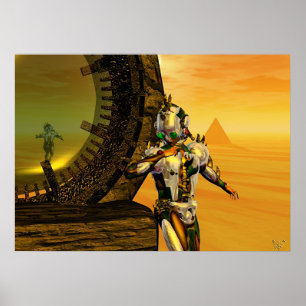 Poster CYBORG TITAN EM DESERTO DA HIPERION Science Fictio