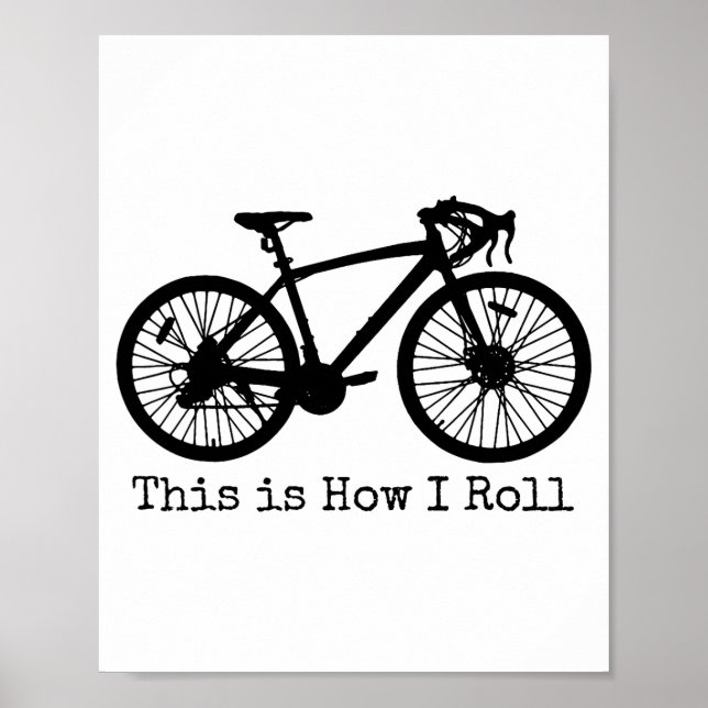 Poster Cycling Road Bike Bicycle Funny Cyclist  (Frente)
