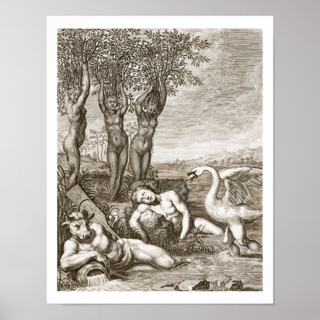 Poster Cygnus transformou-se num cisne e na Irmã de Phaet (Frente)