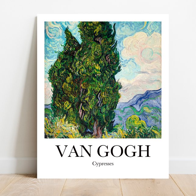 Poster Cypresses by Vincent Van Gogh (Van Gogh's Bold Cypresses: A masterpiece for your walls. High-quality art poster)