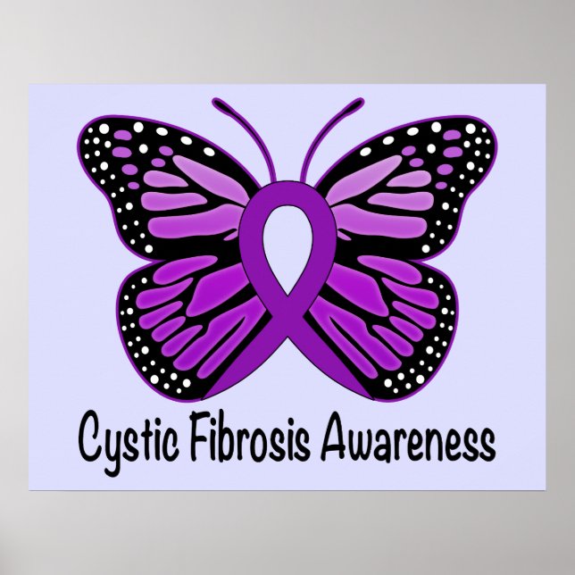 Poster Cystic Fibrosis Awareness with Butterfly of Hope (Frente)