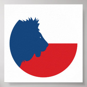 Poster Czechia Lion Bandeira Nacional Checa