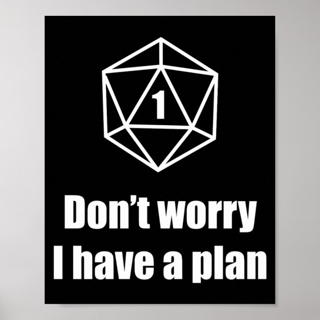 Poster D20 Fail Dont Worry I Have A Plan  (Frente)