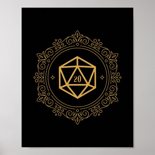 Poster D20 Monograma Tabletop RPG (Frente)