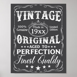 Poster D Aniversário Vintage Envelhecido à Perfeição
