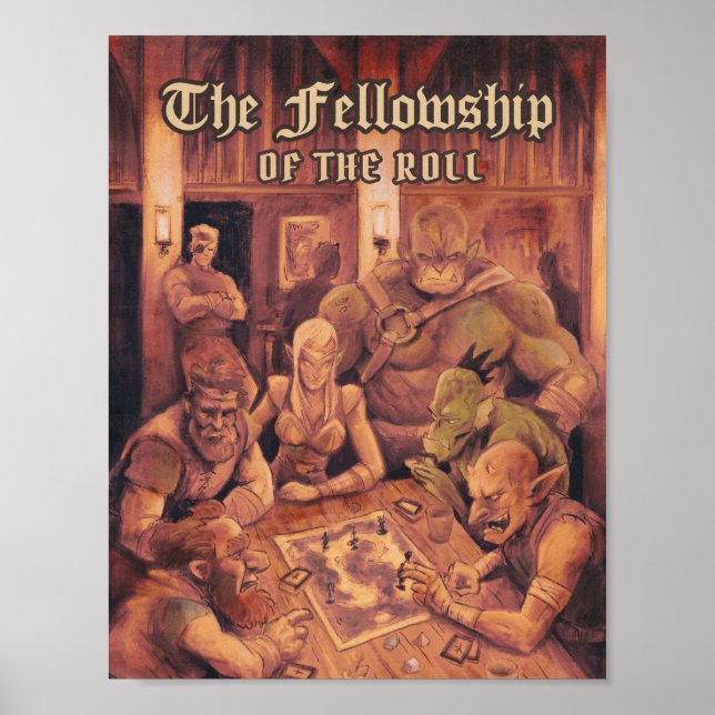 Poster D&D Decor, Dungeons E Dragões Arte De Parede RPG (Frente)