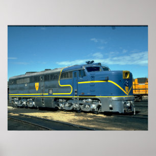 Pôster D&H Alco PA-1 #18. (trem; céu; nuvens; trilho;)