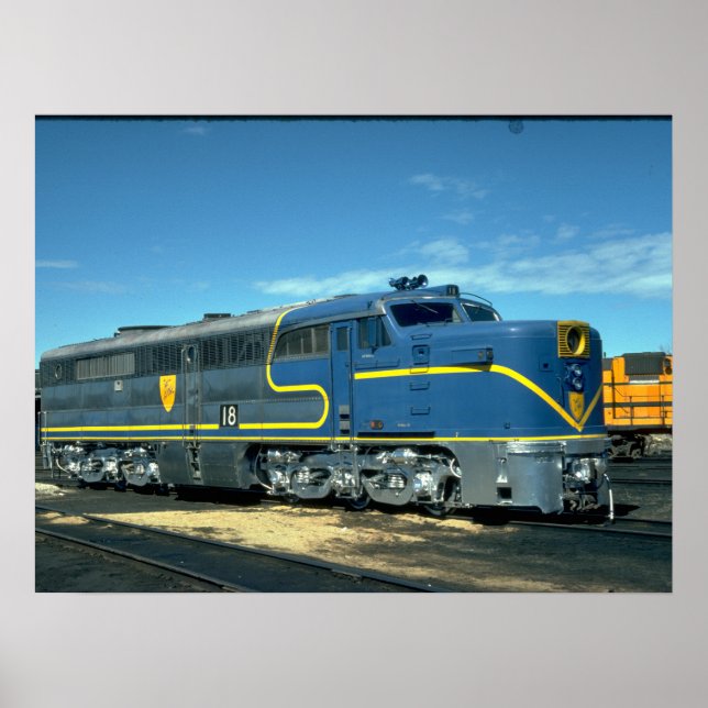 Pôster D&H Alco PA-1 nº 18. (comboio;céu;nuvens;ferroviár (Frente)