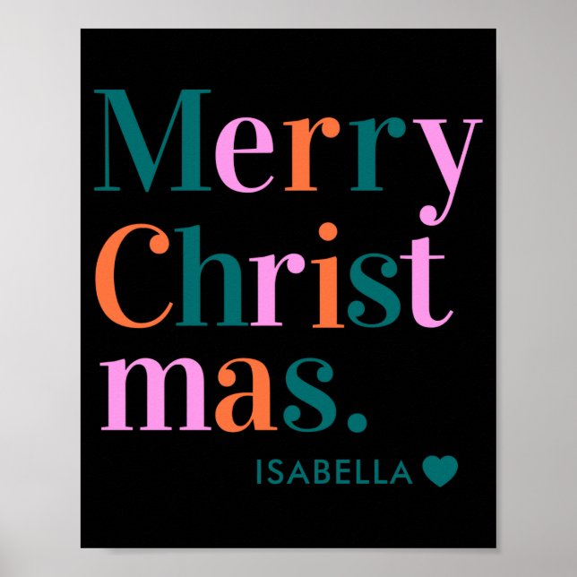 Poster D Modern Colorful Merry Christmas  (Frente)