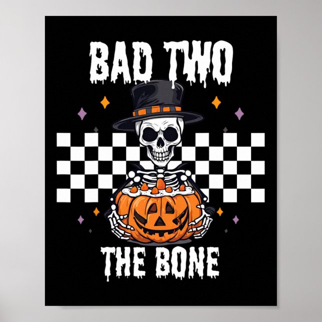 Poster D Para O Esqueleto Osso Figurino De Halloween (Frente)