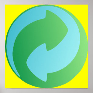 Poster da água do reciclar