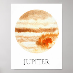 Poster da aguarela do planeta de Jupiter
