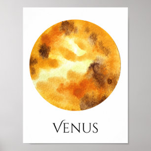 Poster da aguarela do planeta de Venus