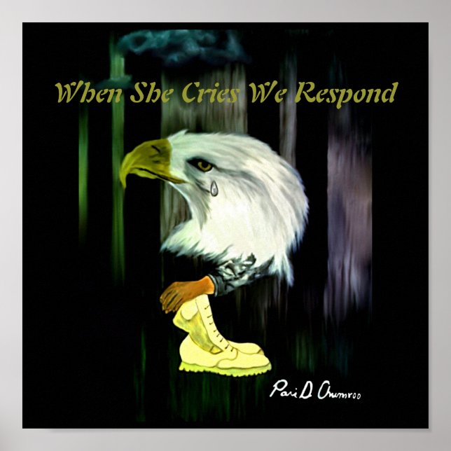 Poster da águia-americana Cries (Frente)