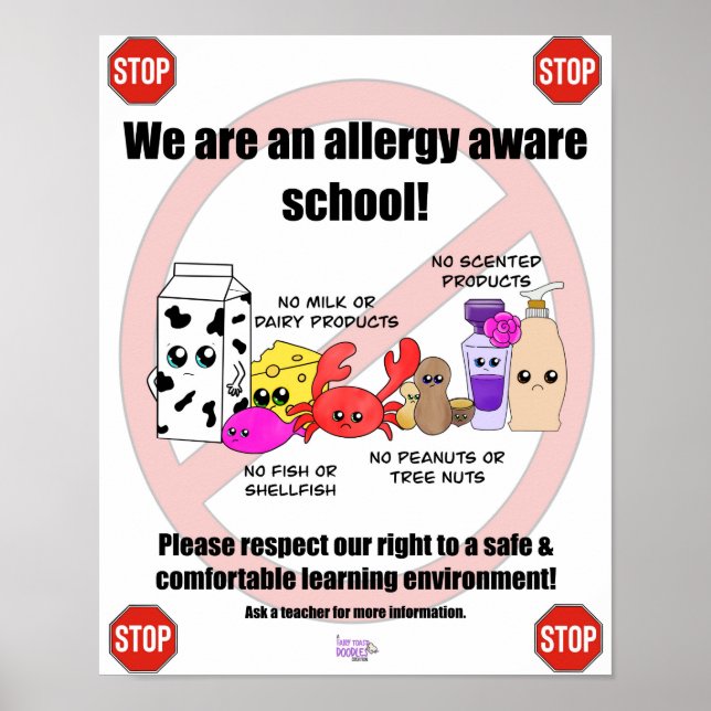 Poster da Alergia Aware School (Frente)