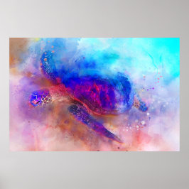 Poster da Aquarela do Mar Havaí