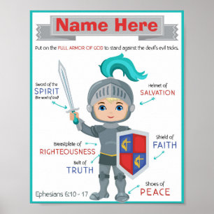 Poster da Armadura de Deus - Efesianos 6:10-17