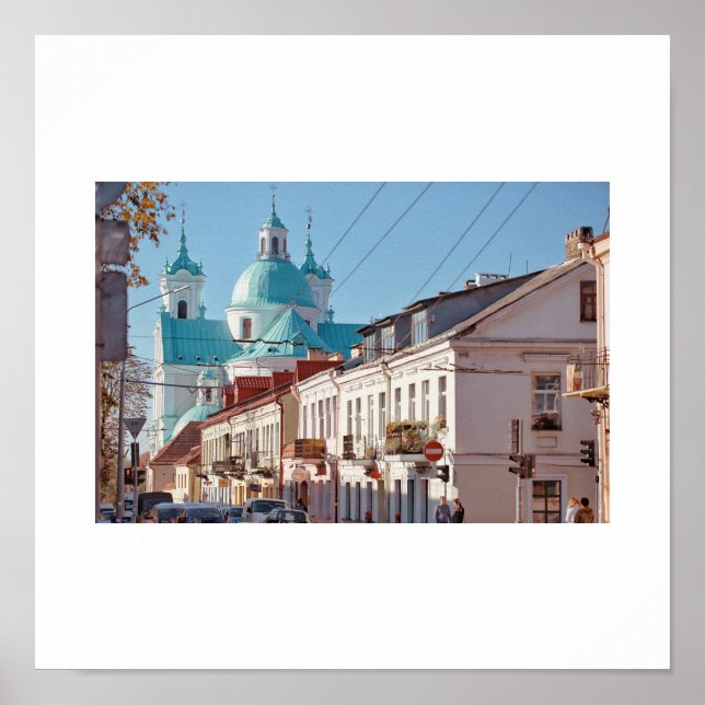 Poster da Arquitetura de Belarus Hrodna Grodno (Frente)