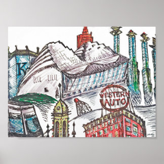 Poster da Arquitetura Icônica de Kansas City