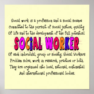 Poster da arte da definição do assistente social