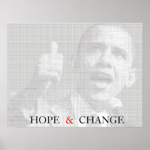 Poster da arte da esperança & da mudança ASCII d