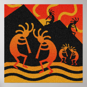 Poster da arte da parede de Kokopelli do sudoeste