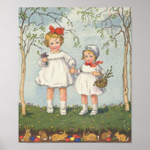Poster da arte da páscoa do vintage