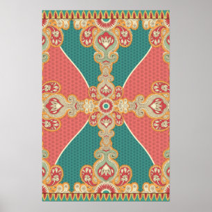 Poster da arte de Boho Paisley grande