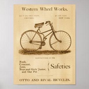 Poster da arte do anúncio das bicicletas de
