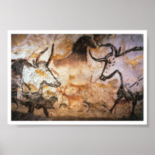 Poster da arte do búfalo dos touros de Lascaux da