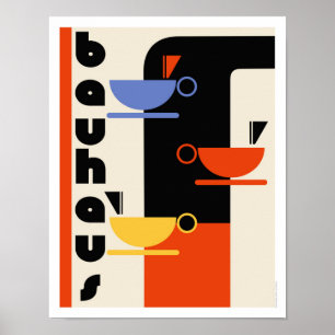 Poster da arte do café da cozinha do Bauhaus