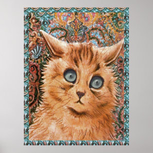 Poster da arte do gato do papel de parede de Louis