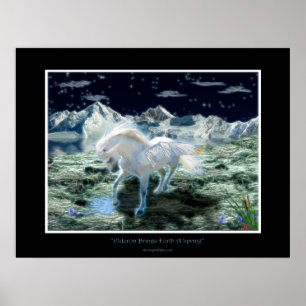 Poster da arte do livro da fantasia de PEGASUS