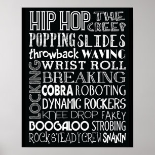 Poster da arte do metro da dança de Hip Hop
