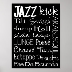 Poster da arte do metro da dança do jazz