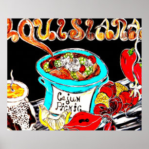 POSTER DA ARTE DO PIQUENIQUE DE CAJUN