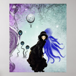 Poster da arte do surrealismo do pop de Steampunk