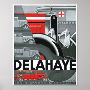 Poster da arte do vintage do anúncio do automóve