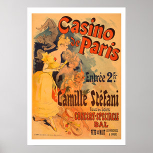 Poster da arte do vintage do de Paris do casino