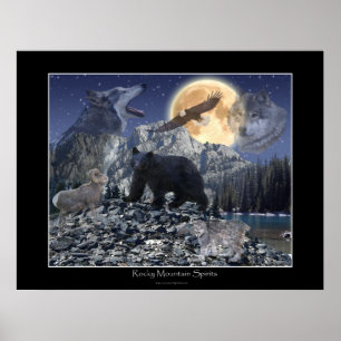 Poster da arte dos ESPÍRITO da MONTANHA ROCHOSA