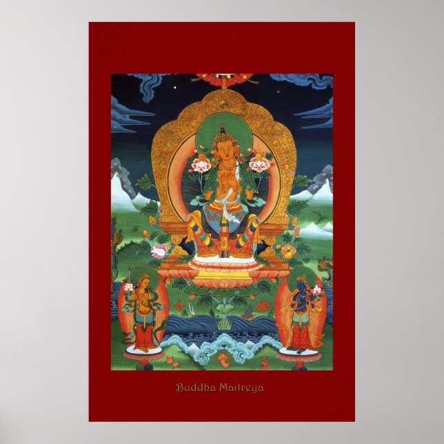 Poster da Arte Religiosa de Buddha Maitreya (Frente)