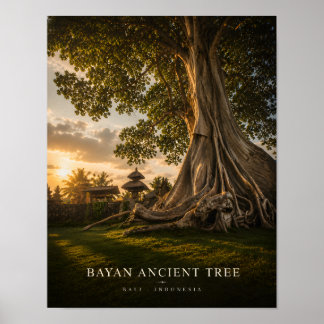 Pôster da Árvore Antiga de Bayan em Bali